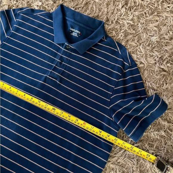 Untuckit Striped Polo T Shirt 100% Pima Cotton Men Size Medium EUC - Picture 3 of 4